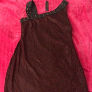 Do & Be red and black asymmetric bodycon dress